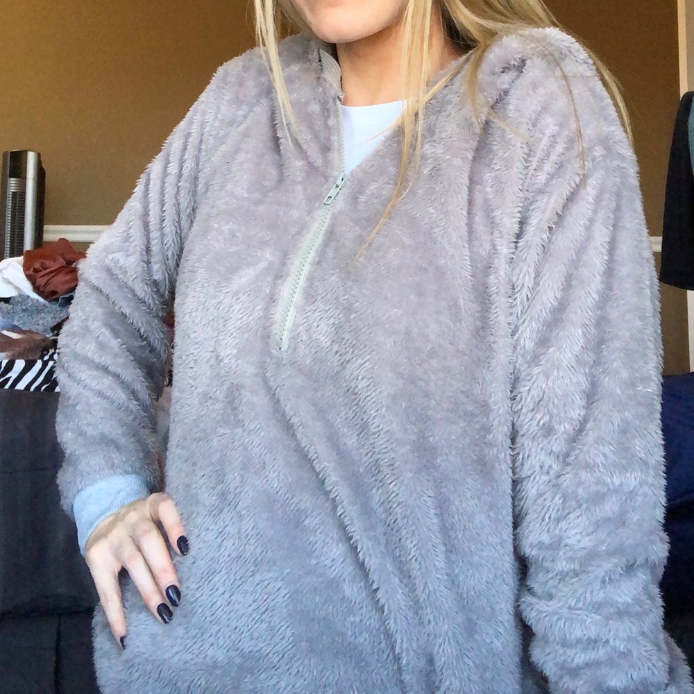 Amazon furry zip up hoodie